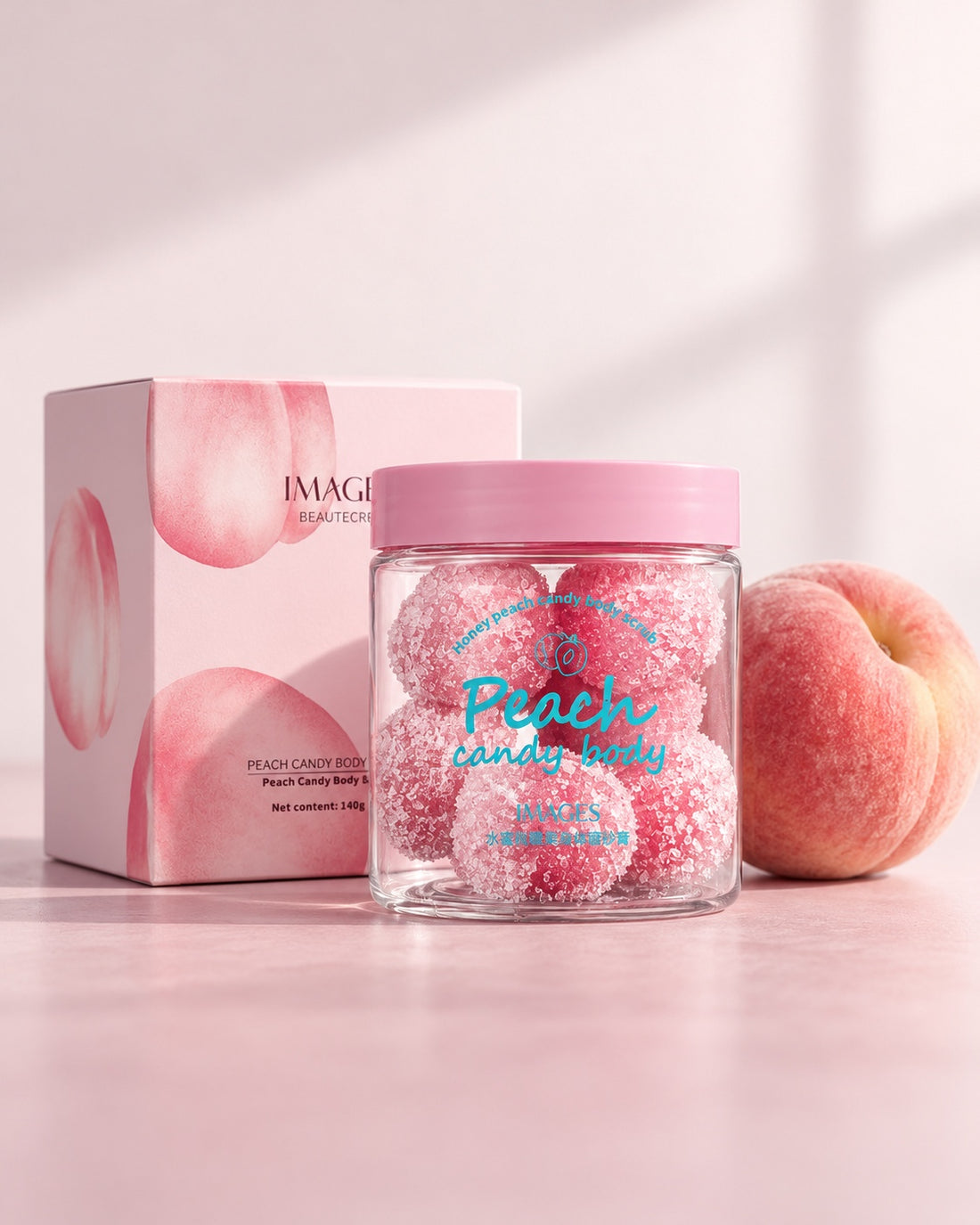 Candy Scrub Peach, pot et pêche